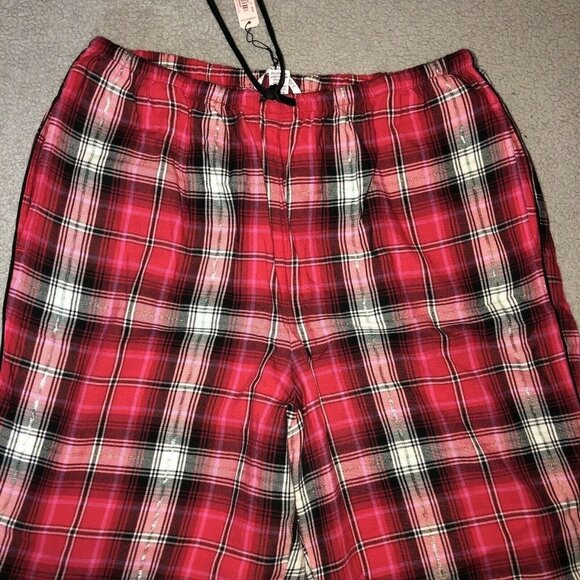 NWT VICTORIA’S SECRET Red Multicolor Plaid Loungewear Pajama Pants Size M - Picture 5 of 11